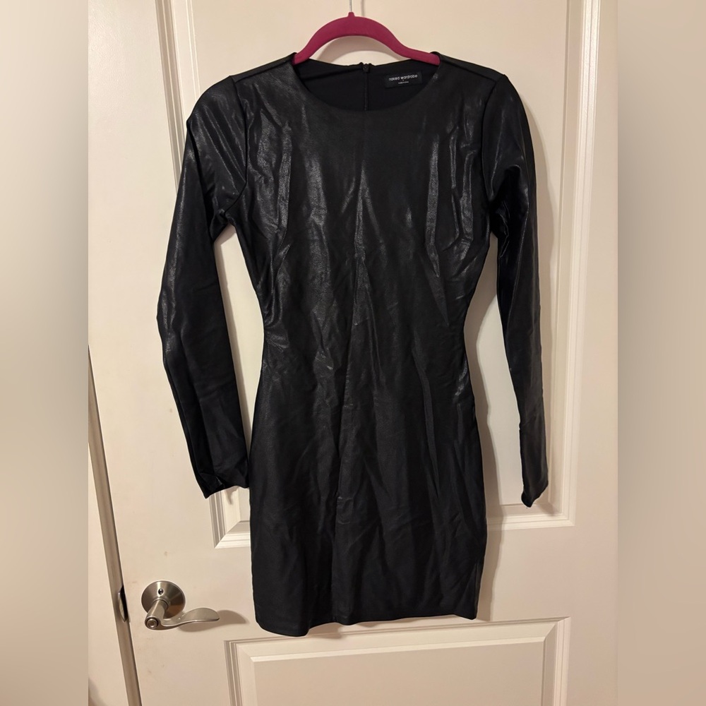 Naked Wardrobe Faux Leather Dress